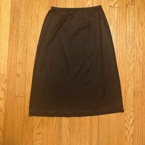 black midi satin slip skirt